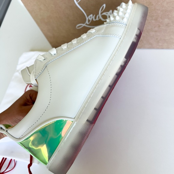 Christian Louboutin Men's VarsiJunior Spikes 2 Leather Low-Top Sneakers - Picture 6 of 11